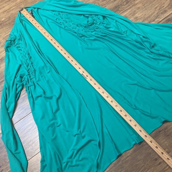 SPANNER green stretchy open cardigan - Picture 8 of 10